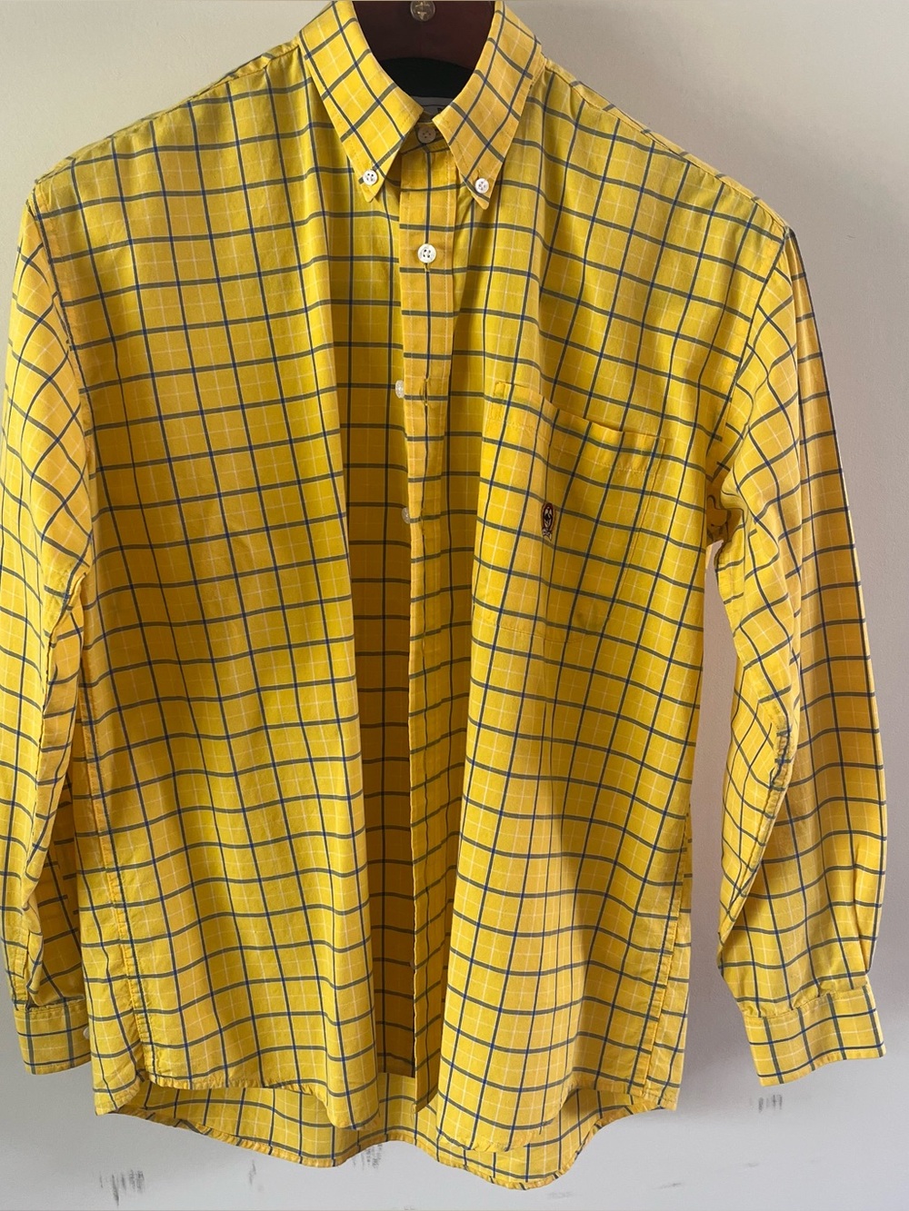 Cinch Men's Yellow Windowpane Button-Down Western Shirt: Medium